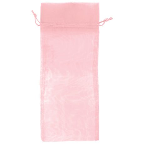 Pink - Flat Organza Wine Bag - 6 x 14"