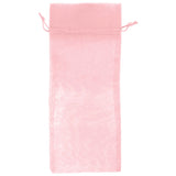 Pink - Flat Organza Wine Bag -  6-1/2 x 15"