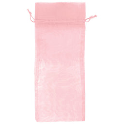 Pink - Flat Organza Wine Bag -  6-1/2 x 15"