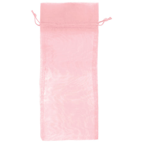 Pink - Flat Organza Wine Bag -  6-1/2 x 15"