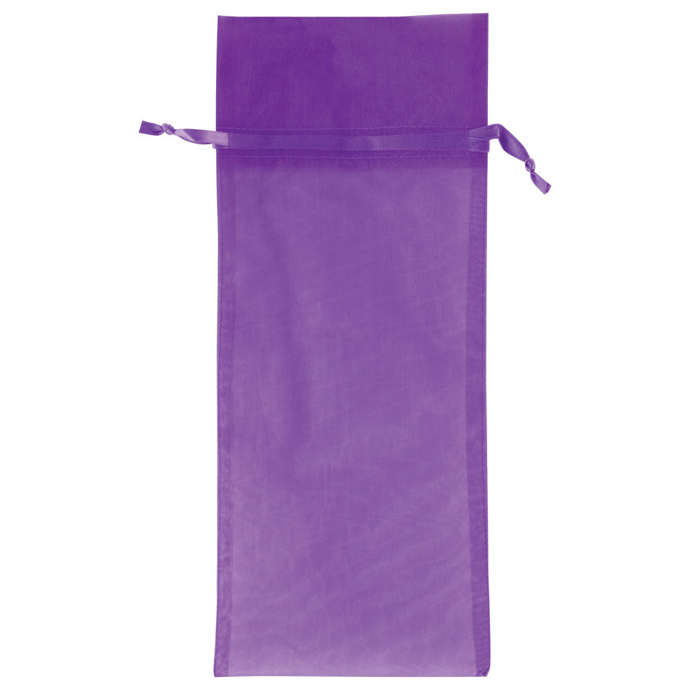 Purple - Flat Organza Wine Bag - 6 x 14"