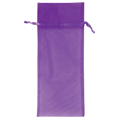 Purple - Flat Organza Wine Bag - 6 x 14"