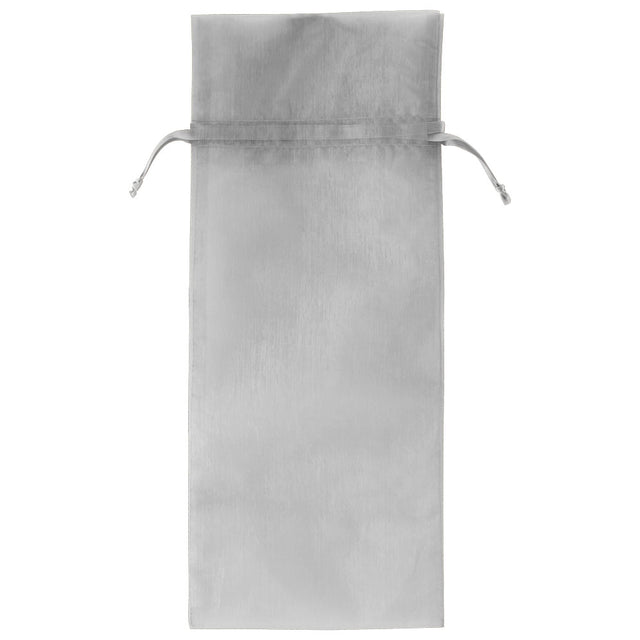 Silver - Flat Organza Wine Bag - 6 x 14"