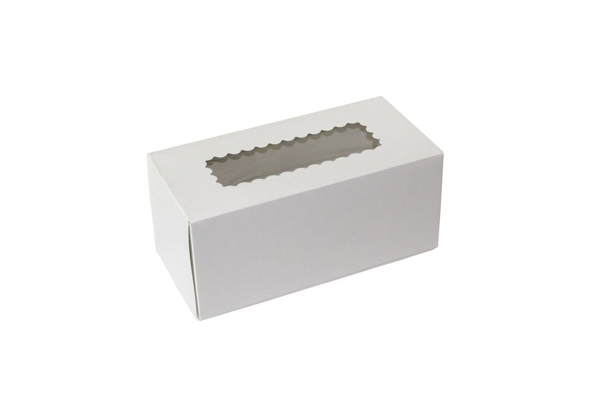 White 4 Corner - Window Bakery Box - 9 x 4-1/2 x 4"