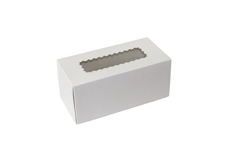 White 4 Corner - Window Bakery Box - 9 x 4-1/2 x 4"