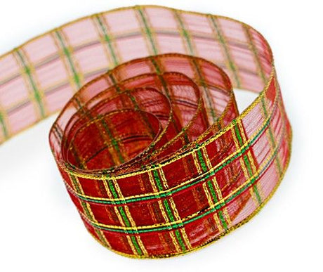 Red - Crysty Ribbon - 1-1/2" x 25 Yards