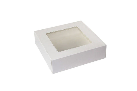 White 4 Corner - Window Bakery Box - 9 x 9 x 2-1/2"