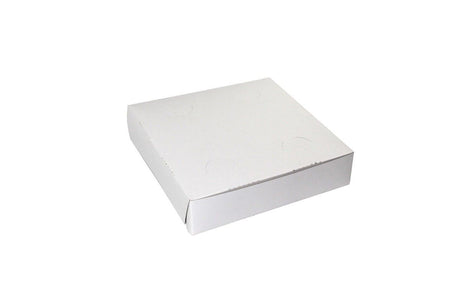 White - 1 Pc. Lock Corner Pizza Box - 9 x 9 x 2"