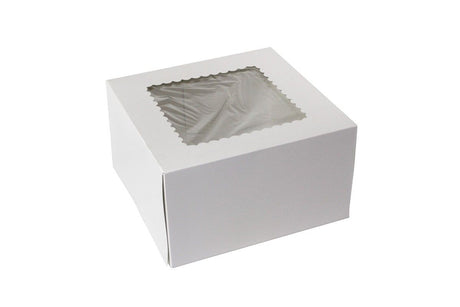 White 4 Corner - Window Bakery Box - 9 x 9 x 5"