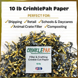 10lb Crinkle Paper Filler 10lb Black and Gold Metallic