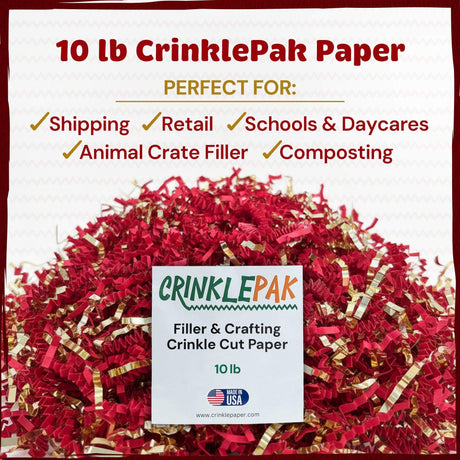 10lb Red Gold Metallic Crinkle Paper