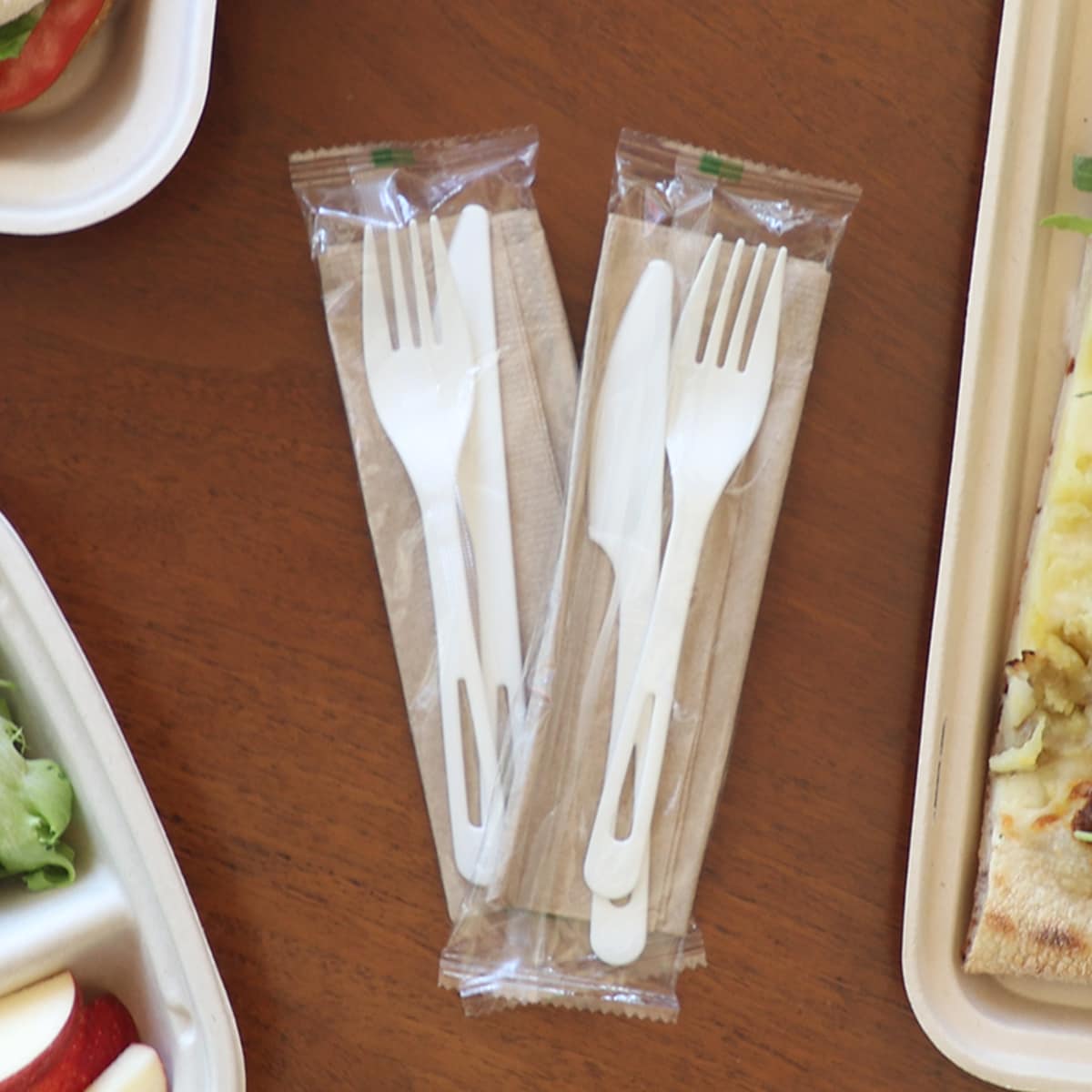 World Centric 6" TPLA Set: (Fork, Knife, Napkin) (QTY:500)