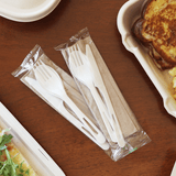 World Centric TPLA Cutlery Kit (Fork, Knife, Spoon, Napkin), 6 in (QTY 250), SKU AS-PS-TN