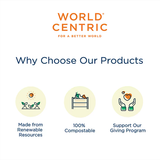 World Centric 44 oz Laminated Fiber Takeout Box 8.7 x 6.7 x 3.1in Compostable (QTY 400), SKU CT-SC-U3L-LF