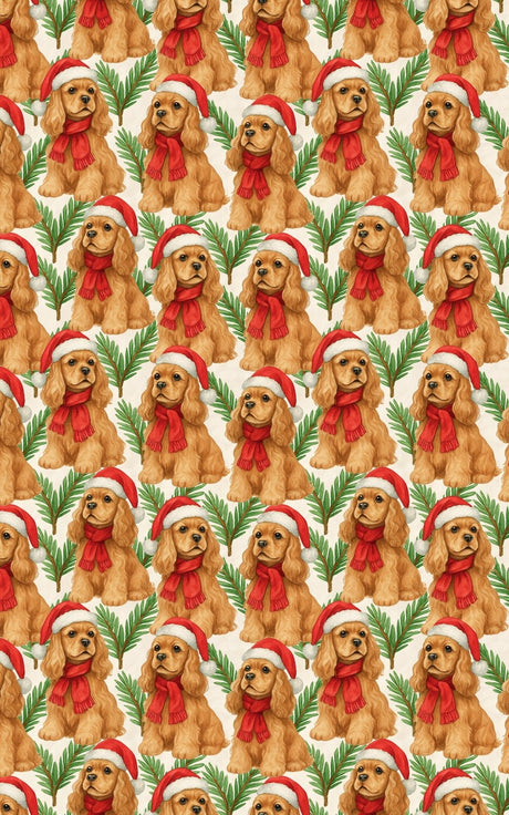 Snowy Hat, Merry Hush - American Cocker Spaniel Wrapping Paper