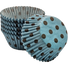 Hot Dots - Aqua W/Brown Dots - Baking Cup - 2" (Dia) x 1-1/4" (H)