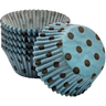 Hot Dots - Aqua W/Brown Dots - Baking Cup - 2" (Dia) x 1-1/4" (H)