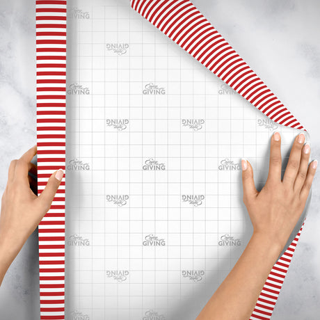Red White Stripe Gift Wrap - B229.1e.jpg