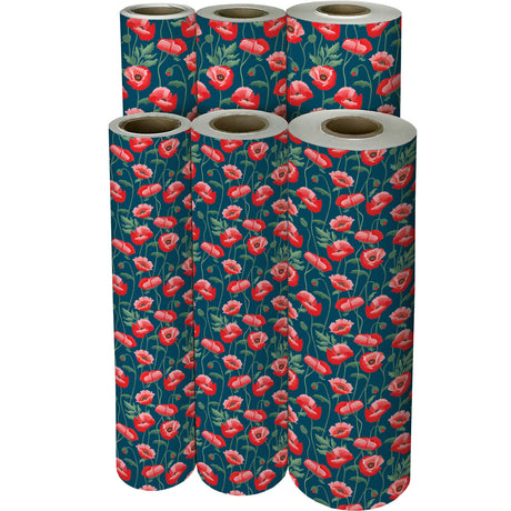 Pretty Poppies Gift Wrap - B230.1f.jpg
