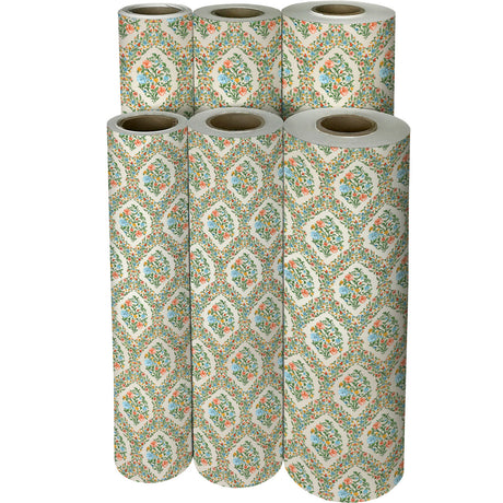 Floral Damask Pearl Gift Wrap - B266.1f.jpg