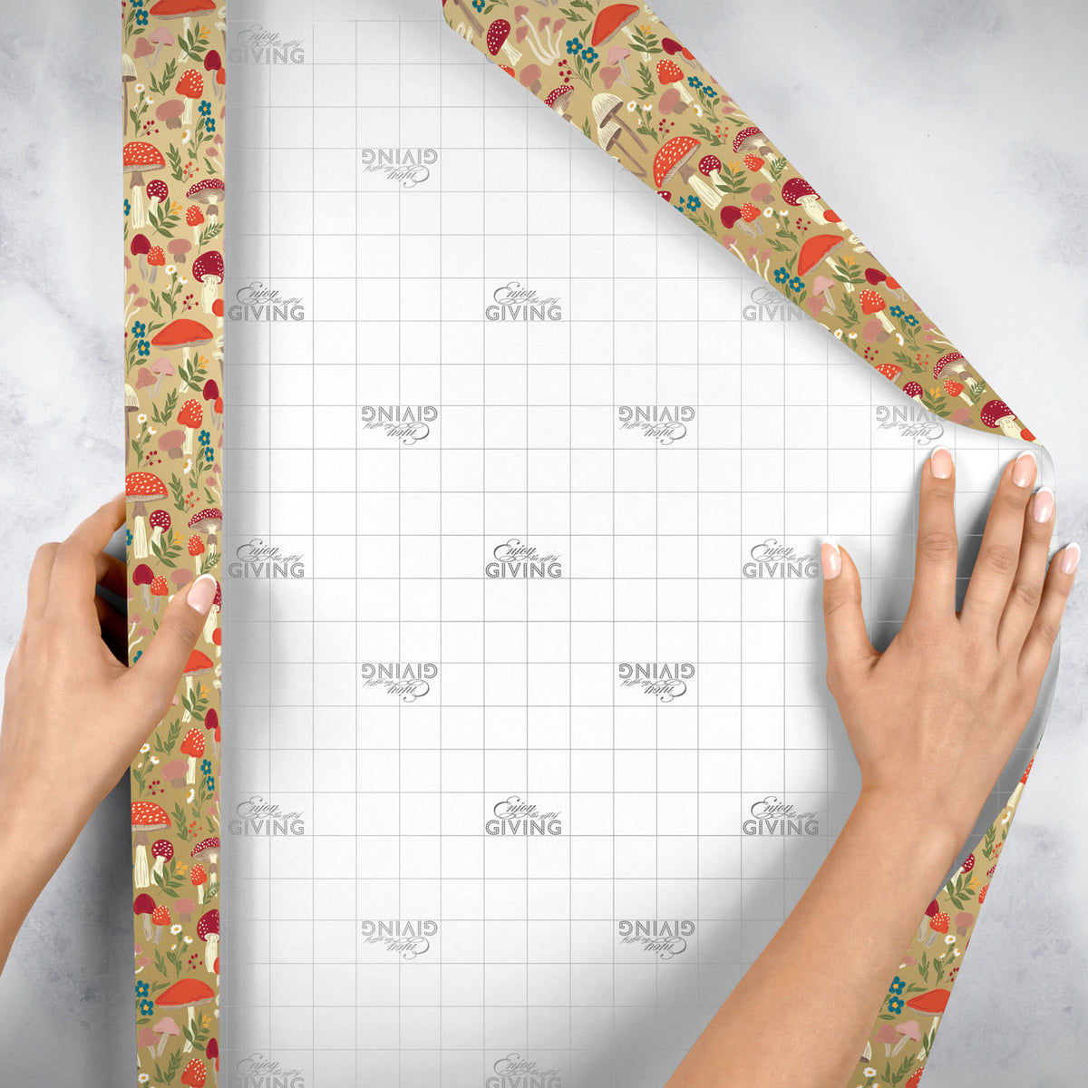 Mushroom Forest Gift Wrap - B433.1e.jpg