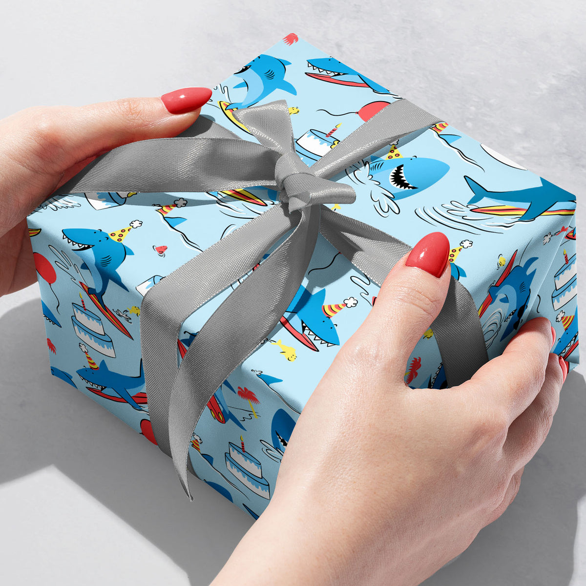 Surfing Sharks Gift Wrap - B448.1b.jpg