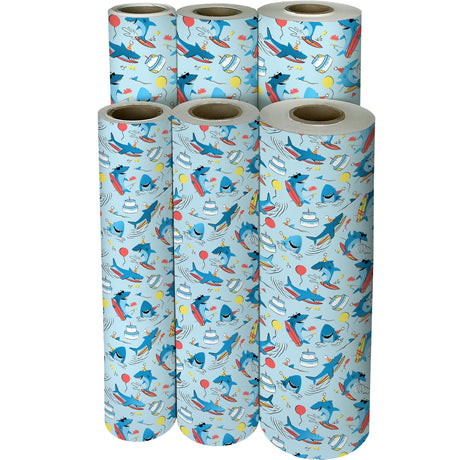 Surfing Sharks Gift Wrap - B448.1f.jpg