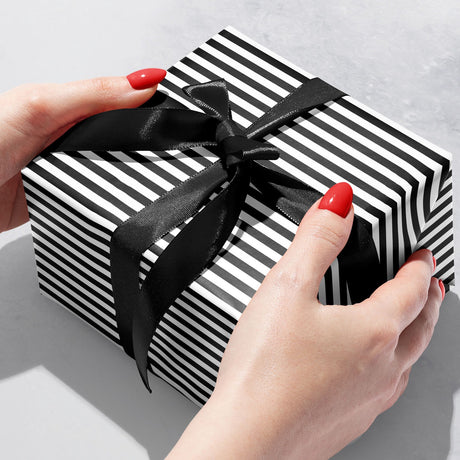 Black White Stripe - Gift Wrap — additional view b