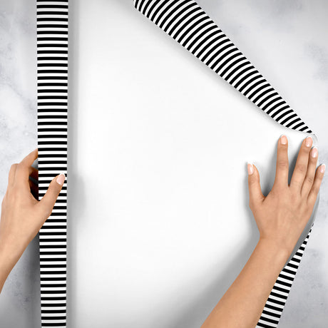 Black White Stripe - Gift Wrap — additional view e