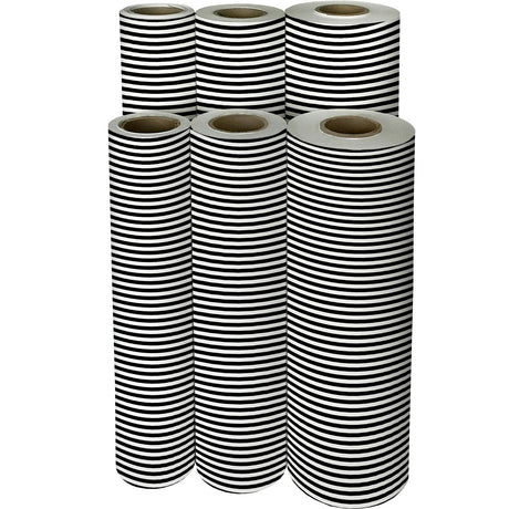 Black White Stripe - Gift Wrap — additional view f