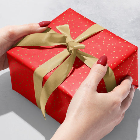 Gold Red Hearts - Gift Wrap — additional view b