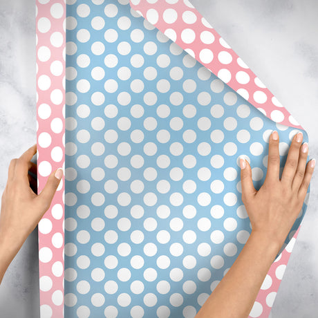Two-Sided Pastel Pink & Pastel Blue - Gift Wrap — additional view e