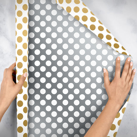 Two-Sided Gold & Silver Dot - Gift Wrap — additional view e