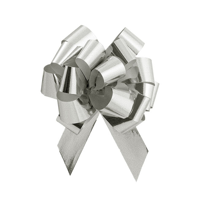 Silver Glitter Perfect Bow - 4" Diameter