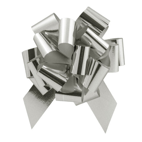 Silver Glitter Perfect Bow - 5" Diameter