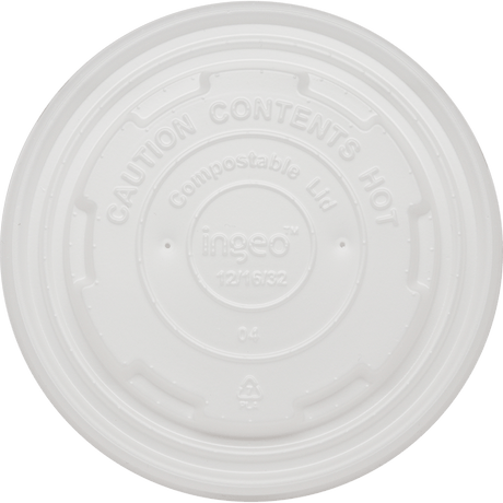 World Centric PLA Lid for 12–32oz Paper Bowls Compostable White (QTY 1000), SKU BOL-CS-12