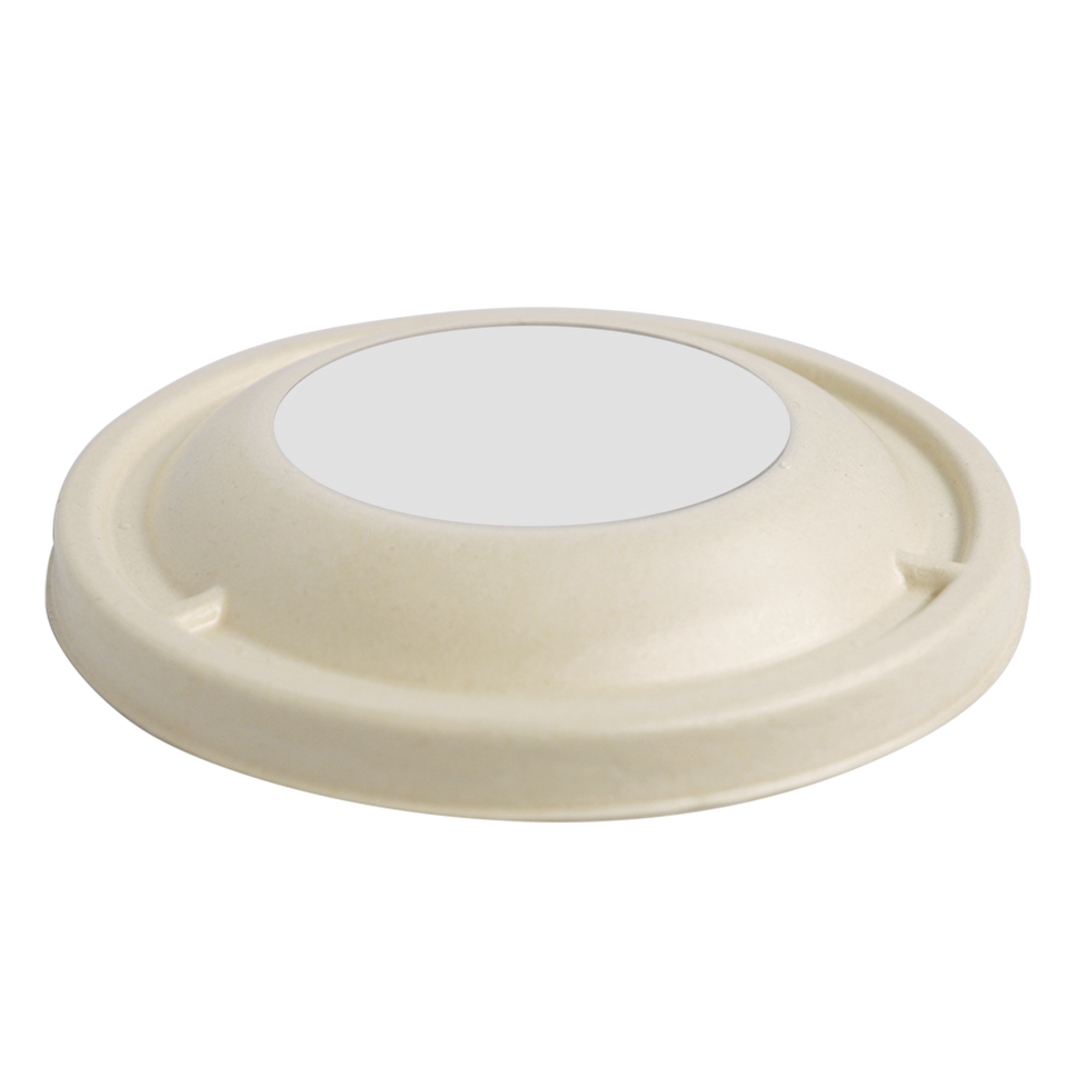 World Centric Fiber Lid with PLA Window for 16-32 oz Bowls Compostable (QTY 500), SKU BOL-SC-24W-LF