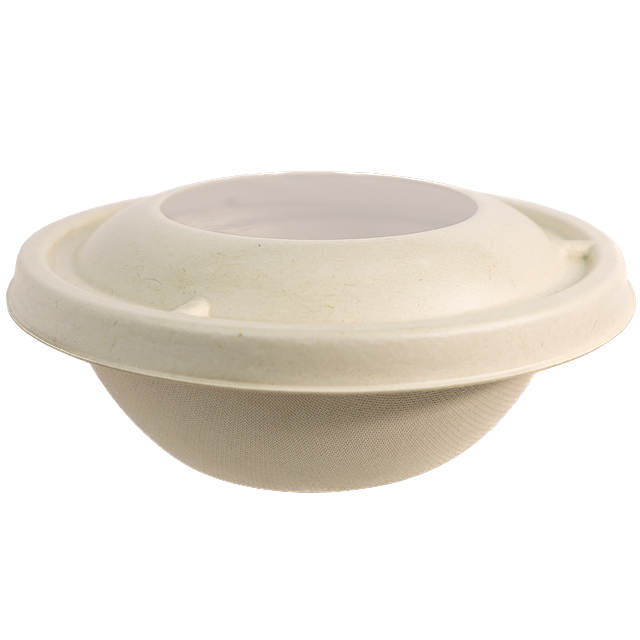 World Centric Fiber Lid with PLA Window for 16-32 oz Bowls Compostable (QTY 500), SKU BOL-SC-24W-LF