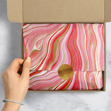 Marbleized Red Gift Tissue — additional view e
