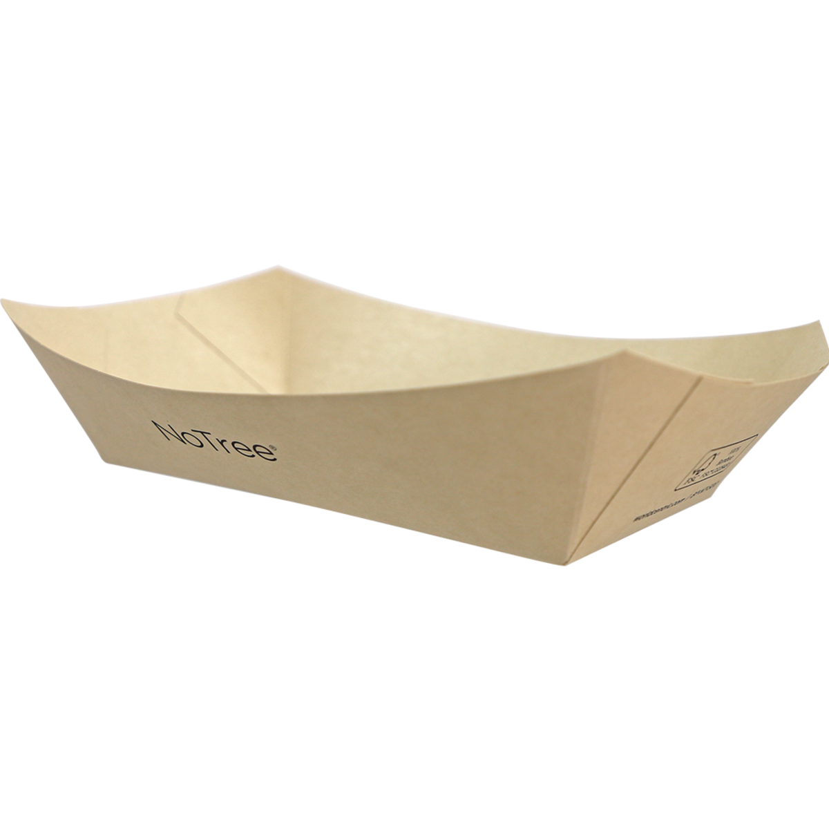World Centric 5lb NoTree Compostable Boat Tray, FSC Bamboo (QTY 500), SKU BT-NT-500