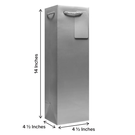 Matte Metallic Silver - Wine Bag w/Tag — additional view b