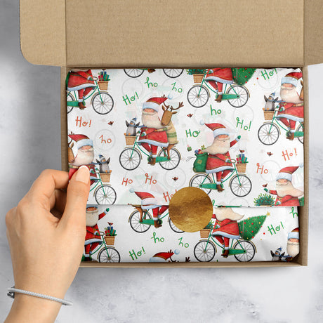 Santa Bicycle Gift Tissue — additional view e