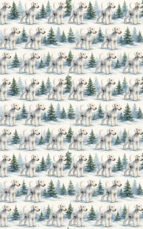 Velvet Frost & Festive Whimsy - Bedlington Terrier Wrapping Paper