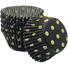 Hot Dots - Black W/Lime Green Dots - Baking Cup - 2" (Dia) x 1-1/4" (H)