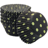 Hot Dots - Black W/Lime Green Dots - Baking Cup - 2" (Dia) x 1-1/4" (H)