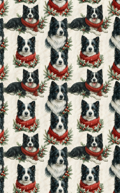 Bright Eyes, Holiday Hustle - Border Collie Wrapping Paper