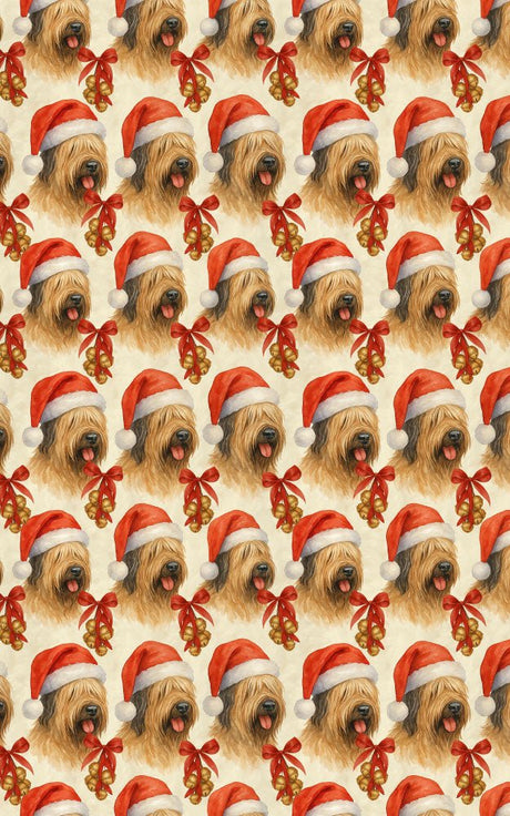 Tidings Beneath Tasseled Curls - Briard Wrapping Paper