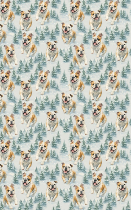 Winter Woof Trail - Bulldog Wrapping Paper