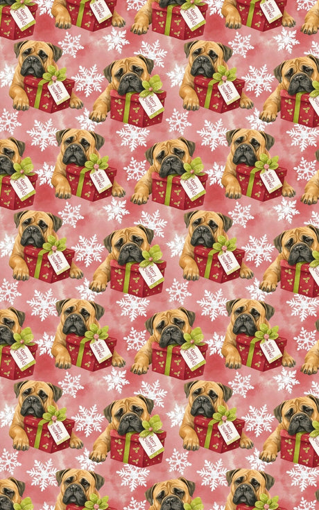 Guardian of the Holiday Hearth - Bullmastiff Wrapping Paper