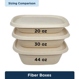 World Centric 20 oz Fiber Takeout Box Compostable Bamboo Food Container (QTY 400), SKU CT-SC-20-LFS